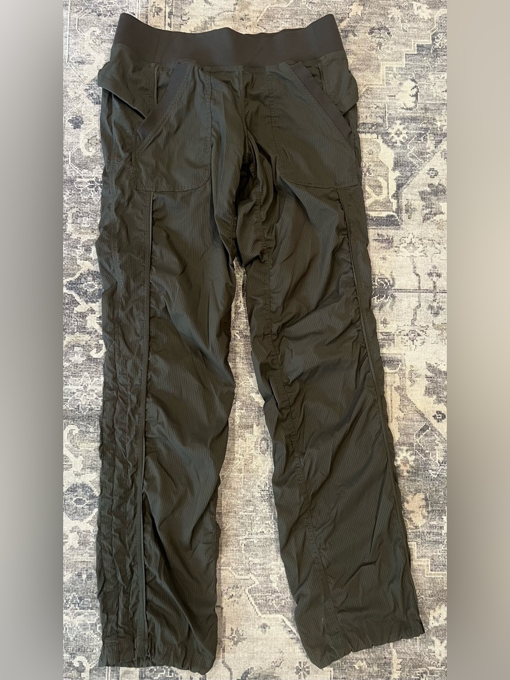 Lululemon Women's Dark Olive Track Joggers with Elastic Waist